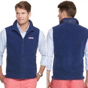 Vineyard Vines Men’s Navy Harbor Fleece Tech Full Zip Vest